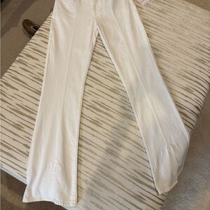 7 For All Mankind Cream Flare Pants